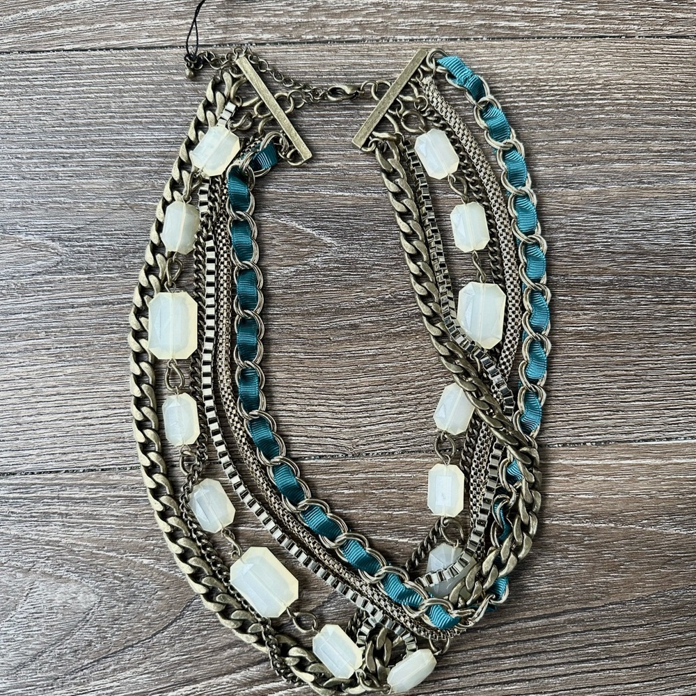 NWT Layered Beaded Chain Necklace - Picture 1 of 5
